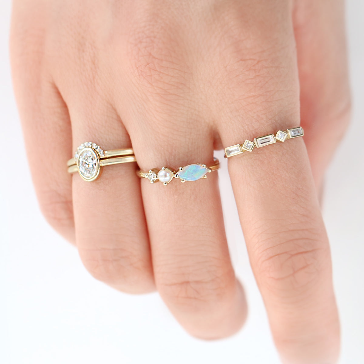 Jamie Park Jewelry- Opal Pearl Diamond Ring