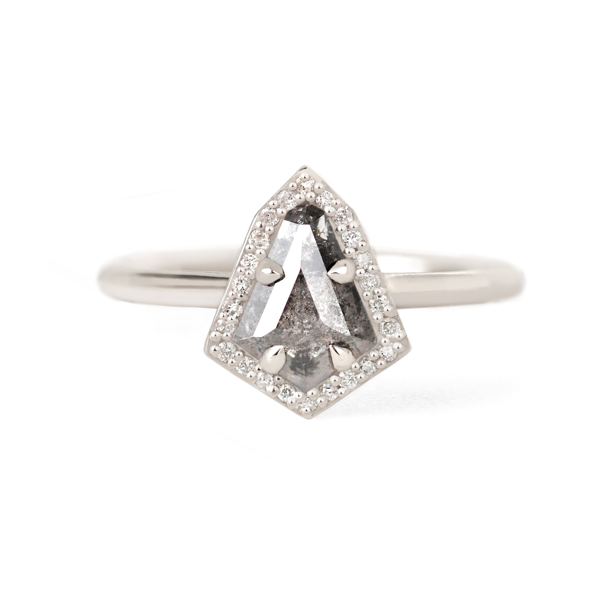 Shield cut diamond hot sale engagement ring
