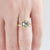 1.47 tcw. Hexagon Salt and Pepper Diamond Halo Ring