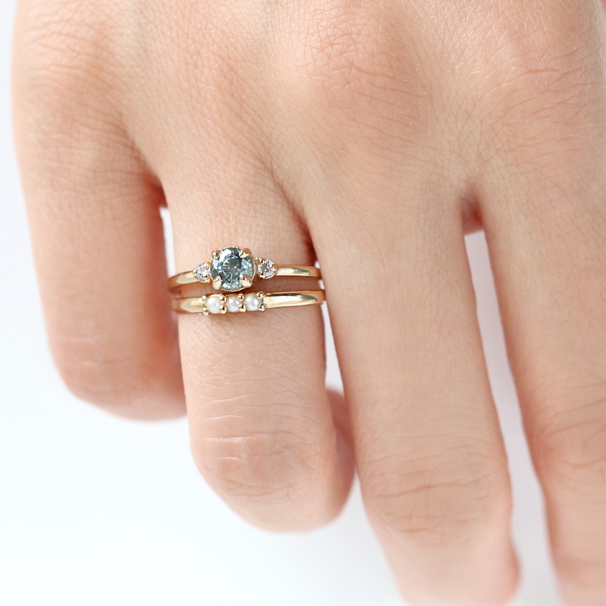 Jamie Park Jewelry - Montana Teal Sapphire Diamond Ring