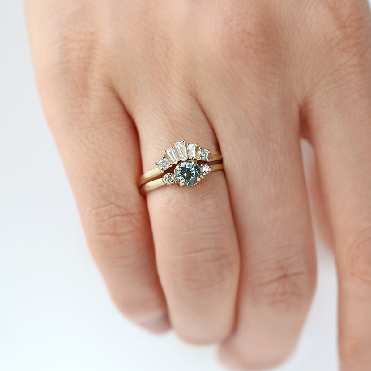 Jamie Park Jewelry - Montana Teal Sapphire Diamond Ring