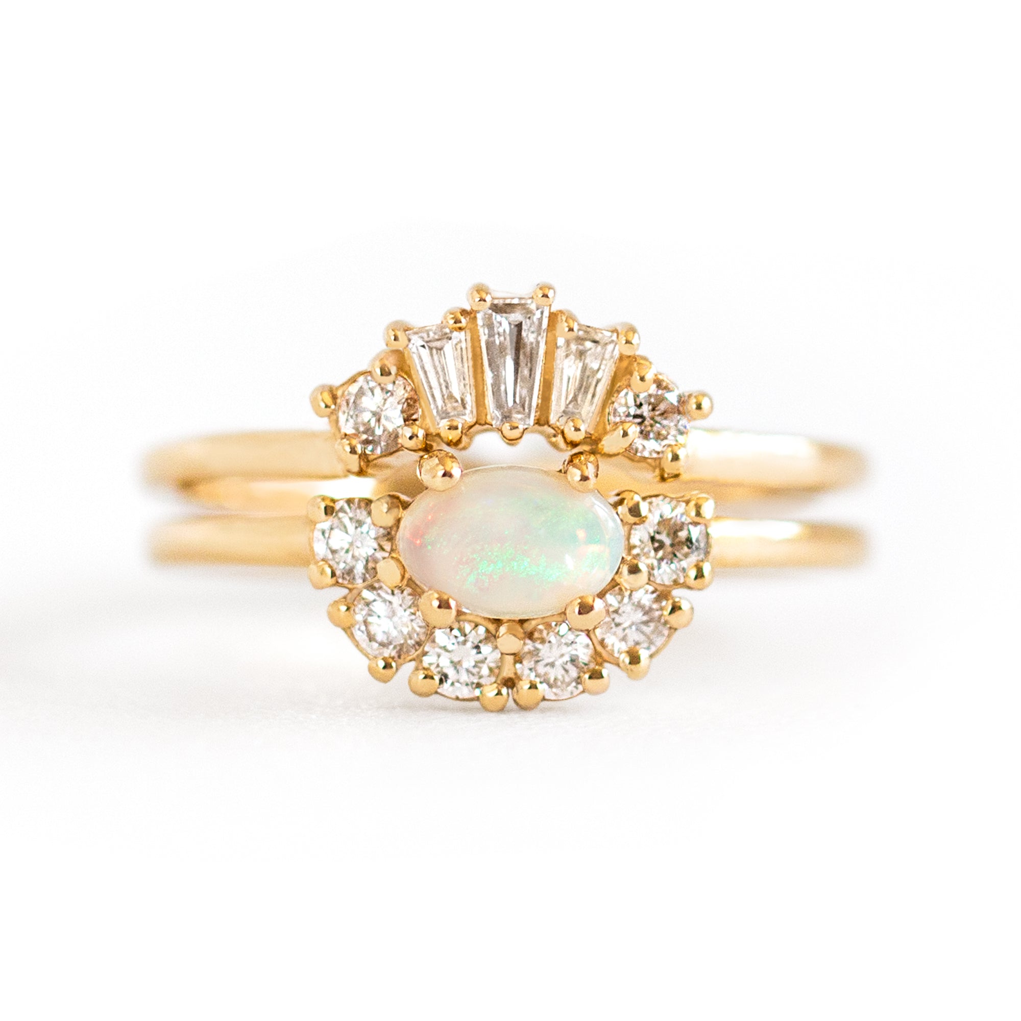 Jamie Park- Oval Opal Diamond Ring Set