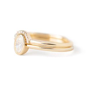 Jamie Park Jewelry - 0.45 tcw. Oval Diamond Bezel Ring Set