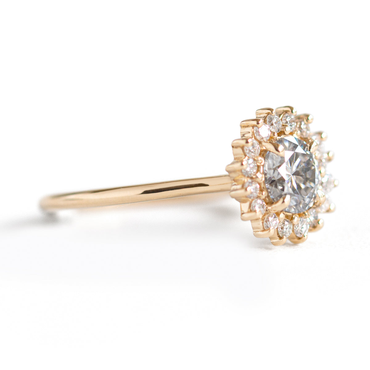 Emma Round Halo Ring | Moissanite