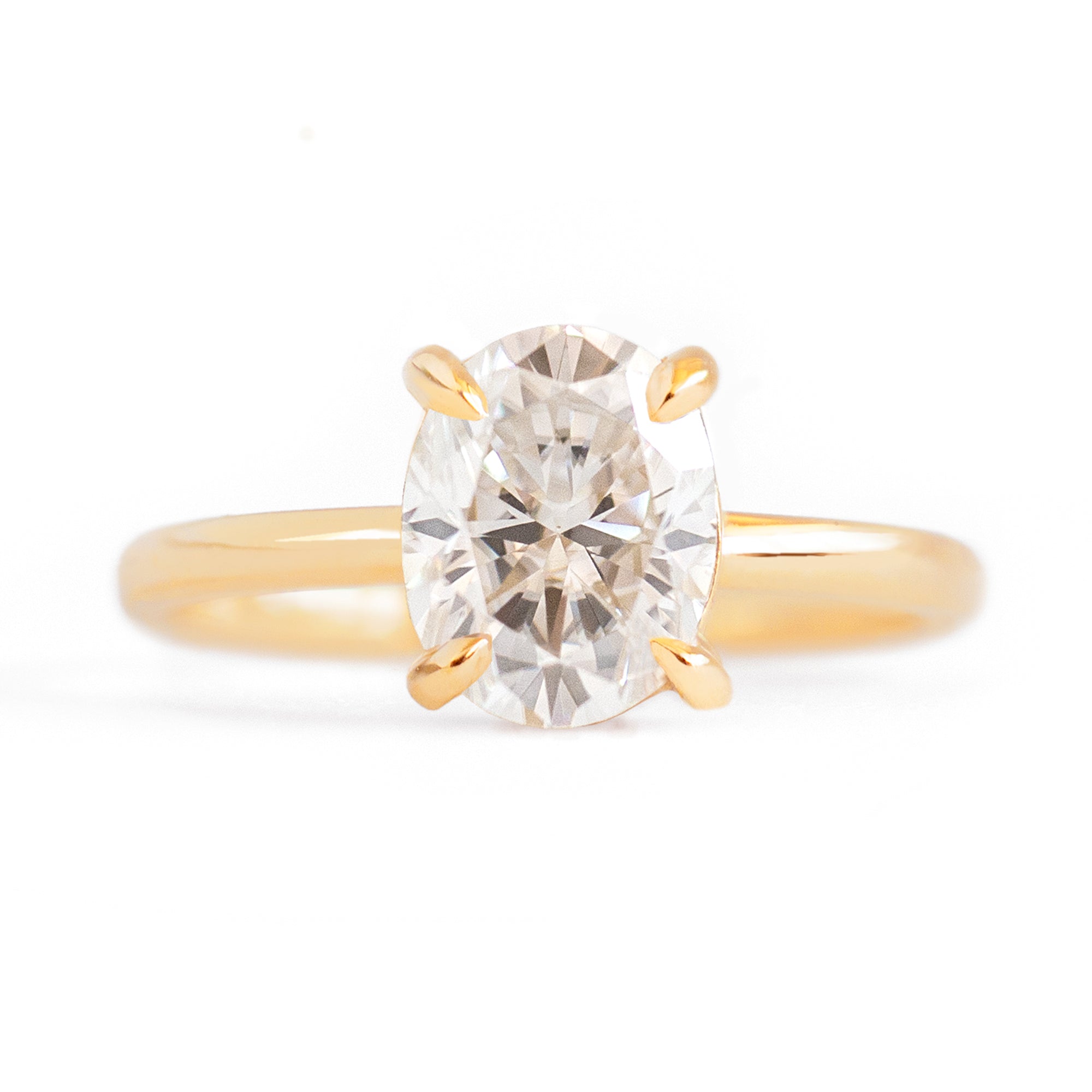 Spiral 18K gold White Sapphire ring | Natalie Barat Design