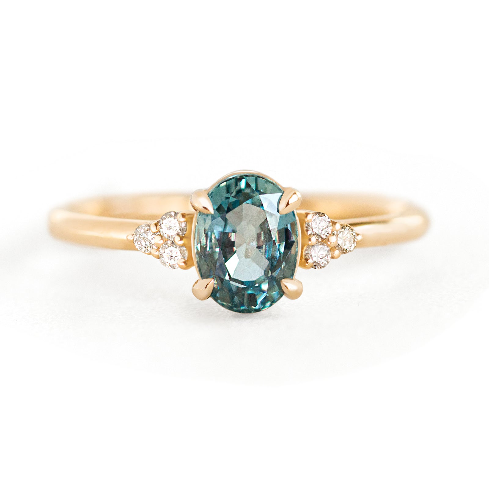 Jamie Park Jewelry - 1.6ct.Oval Montana Teal Sapphire Sienna Ring