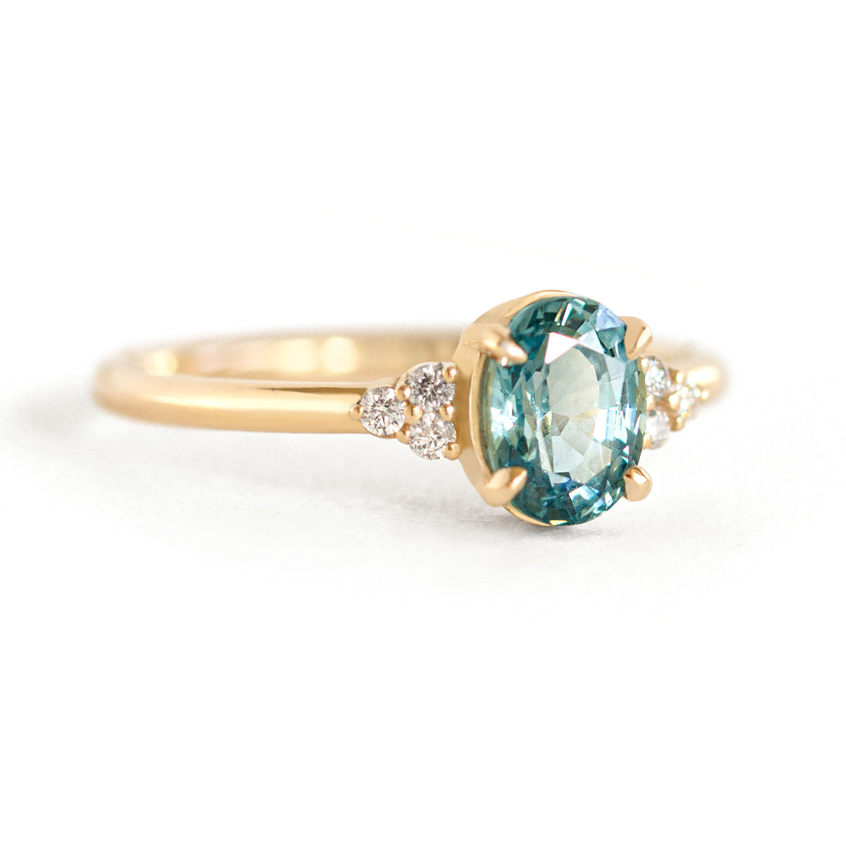 Jamie Park Jewelry - 1.6ct.Oval Montana Teal Sapphire Sienna Ring