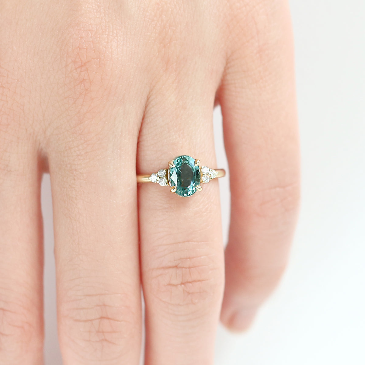 Jamie Park Jewelry - 1.6ct.Oval Montana Teal Sapphire Sienna Ring