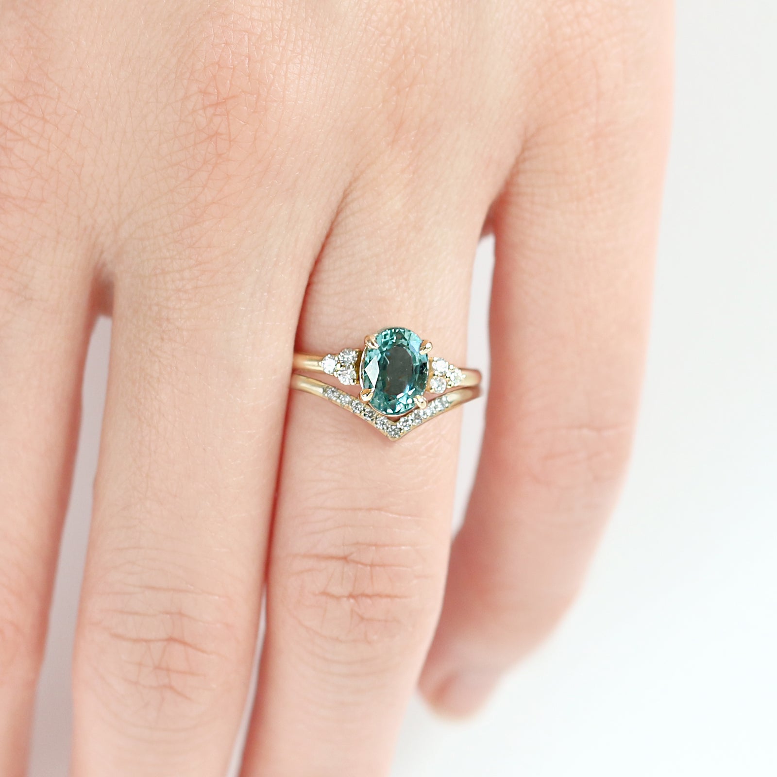 Jamie Park Jewelry - 1.6ct.Oval Montana Teal Sapphire Sienna Ring