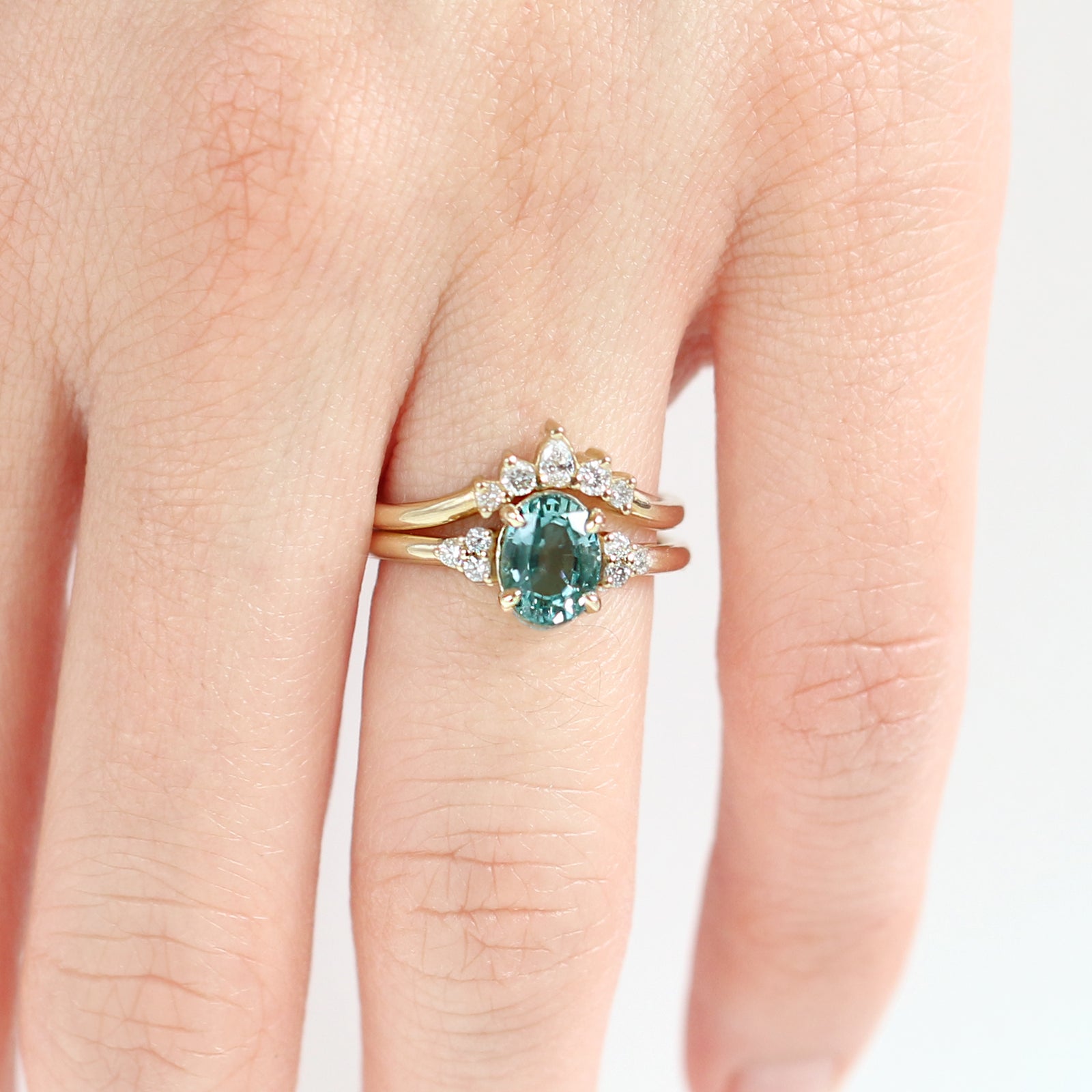 Jamie Park Jewelry - 1.6ct.Oval Montana Teal Sapphire Sienna Ring