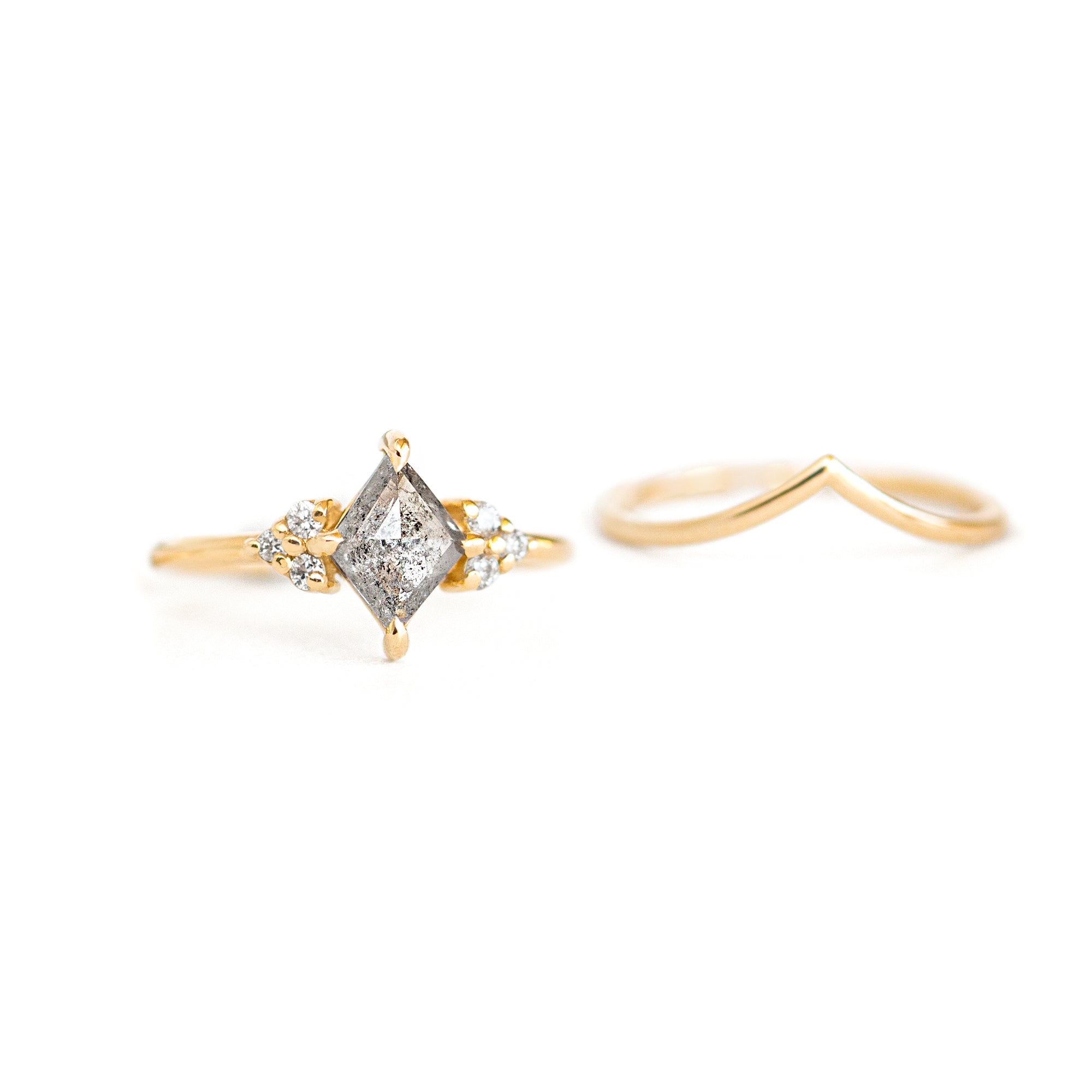 Jamie Park Jewelry - 3/4ct. Sienna Kite Cut Salt and Pepper Diamond Ring