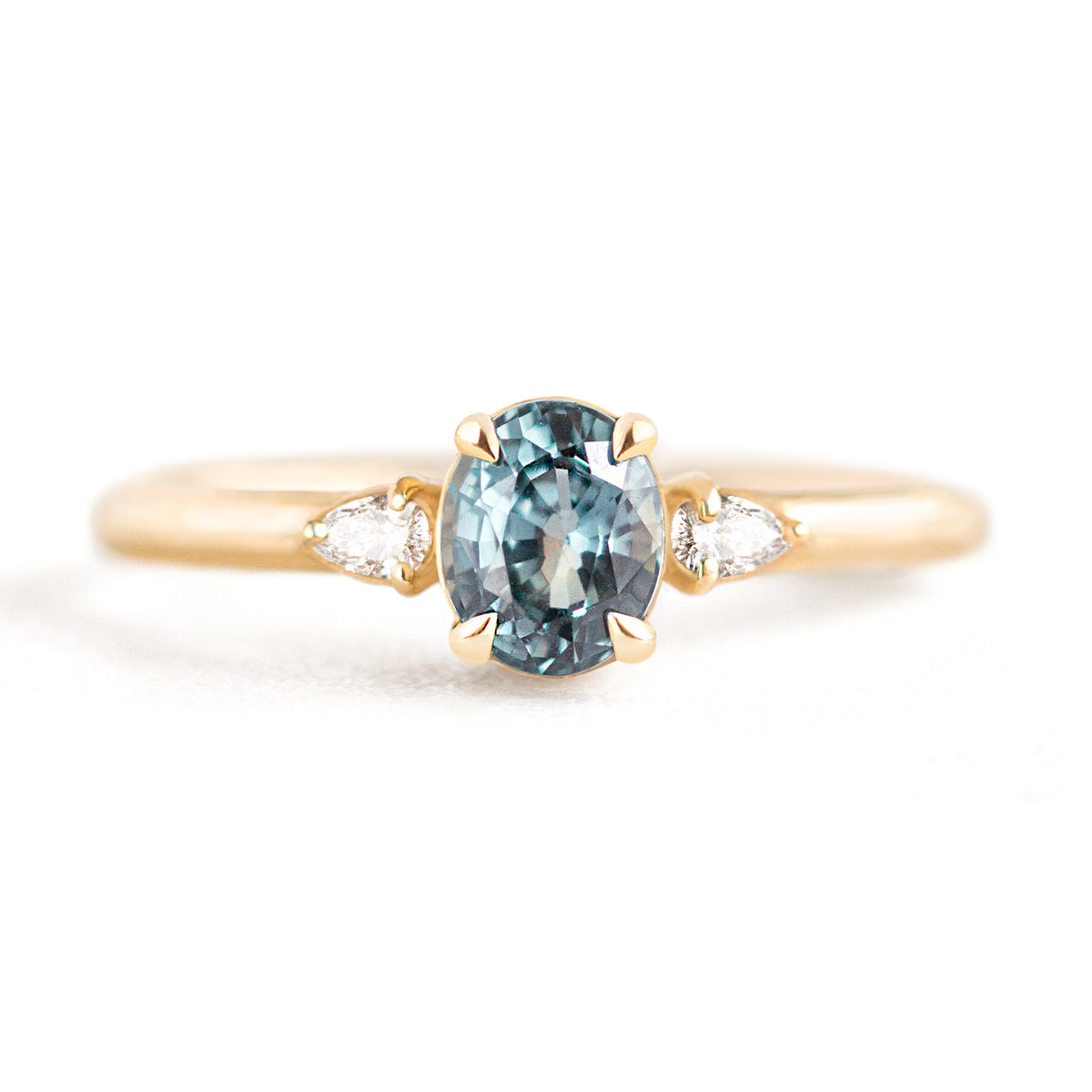 Jamie Park Jewelry - 1.05 ct. Montana Sapphire Pear Cut Diamond Ring