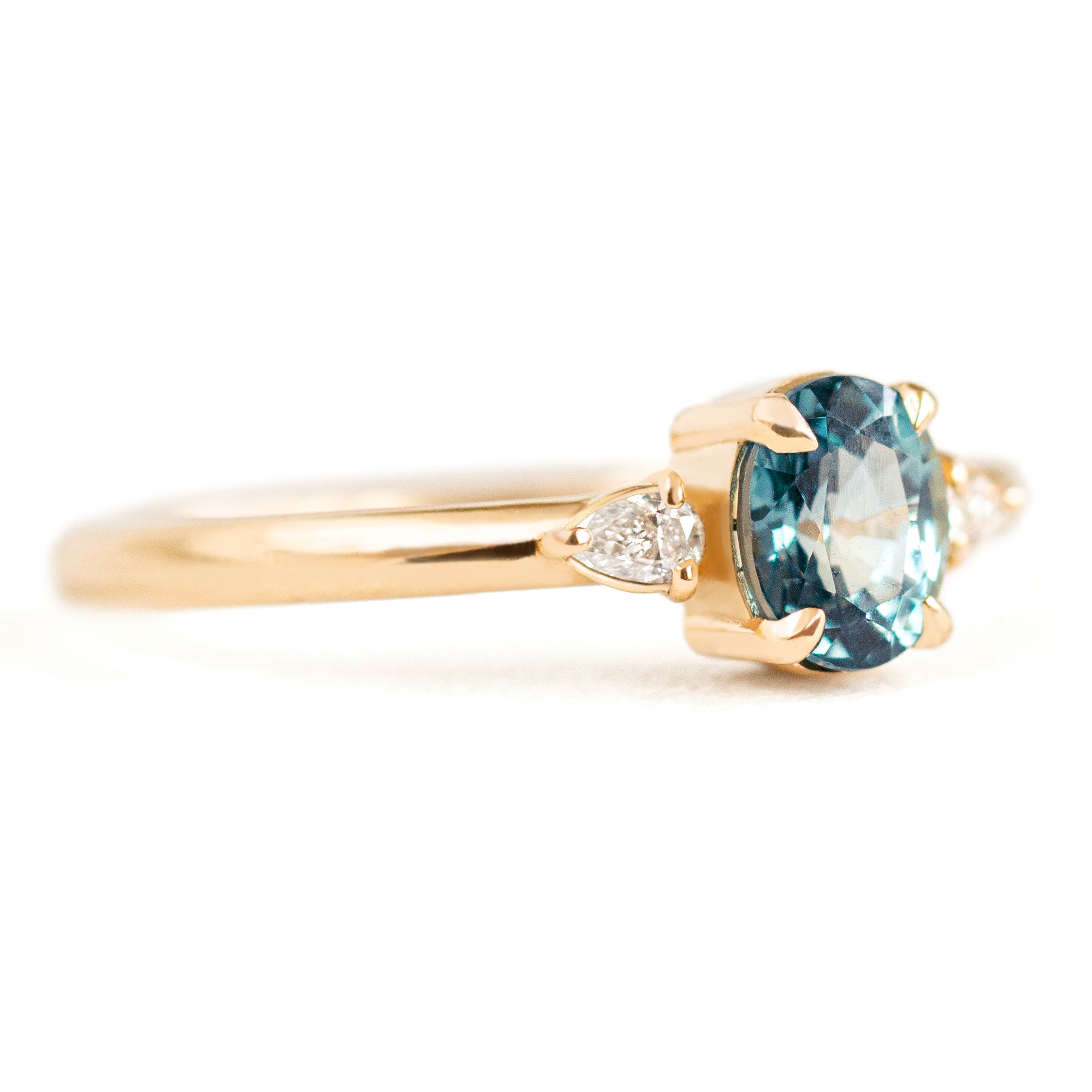 Jamie Park Jewelry - 1.05 ct. Montana Sapphire Pear Cut Diamond Ring