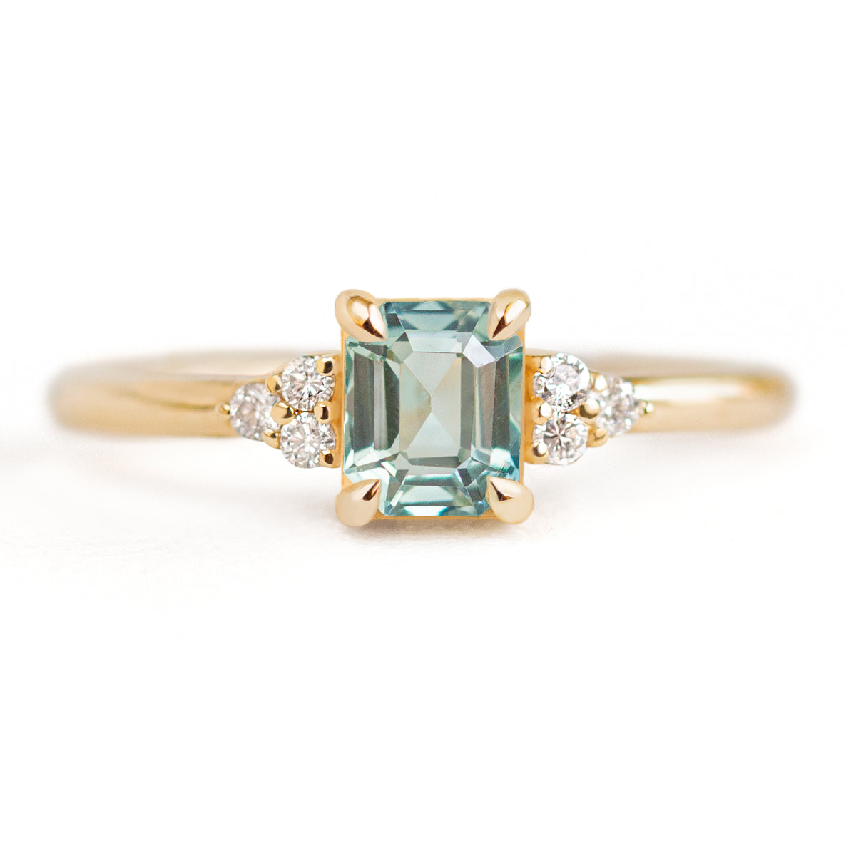 Jamie Park Jewelry - 1/2ct. Emerald Cut Teal Sapphire Sienna Ring