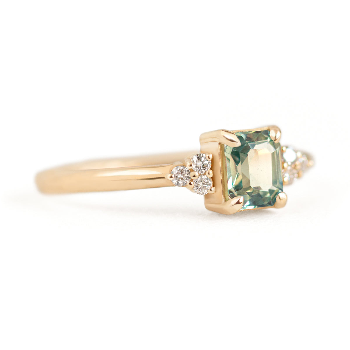 Jamie Park Jewelry - 1/2ct. Emerald Cut Teal Sapphire Sienna Ring
