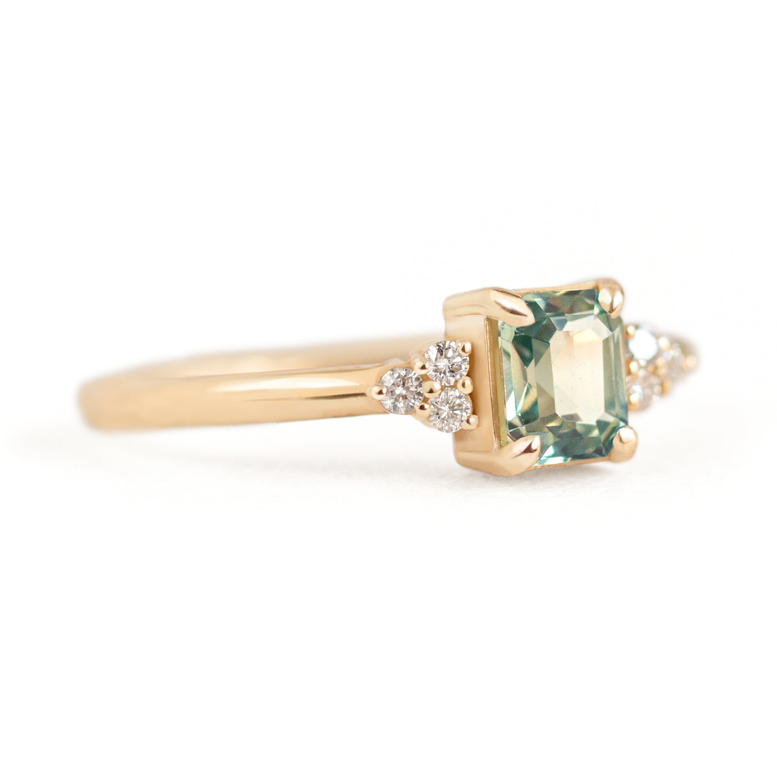 Jamie Park Jewelry - 1/2ct. Emerald Cut Teal Sapphire Sienna Ring