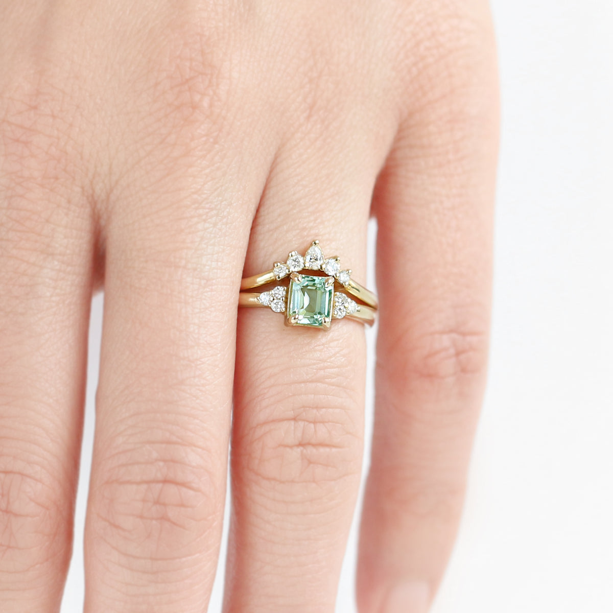 Jamie Park Jewelry - 1/2ct. Emerald Cut Teal Sapphire Sienna Ring