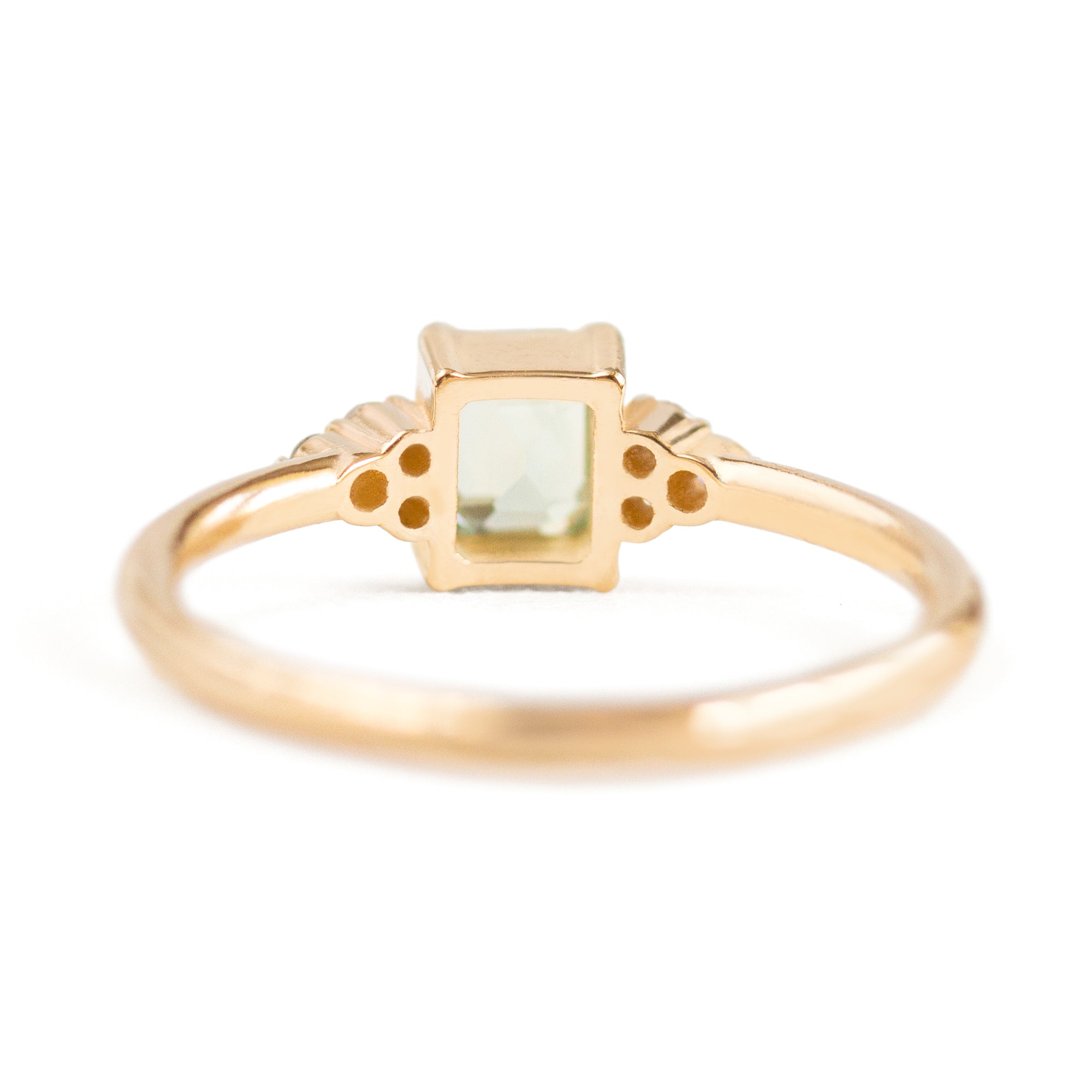 Jamie Park Jewelry - 1/2ct. Emerald Cut Teal Sapphire Sienna Ring