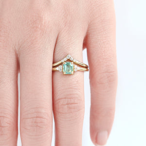 1/2ct. Emerald Cut Teal Sapphire Sienna Ring