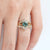 1.28ct. Hexagon Montana Teal Sapphire Ring Set