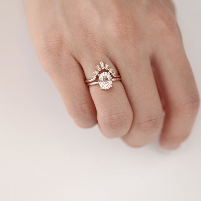 Luna Oval White Sapphire Ring