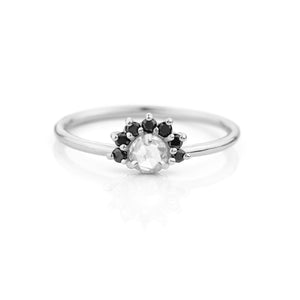 Black Diamond Half Halo Ring by Jamie Park Jewelry