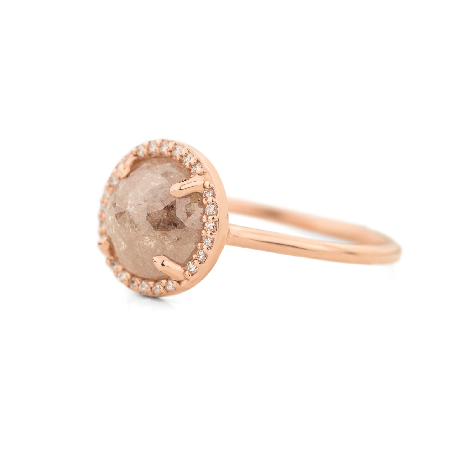 Blush Salt and Pepper Halo Ring