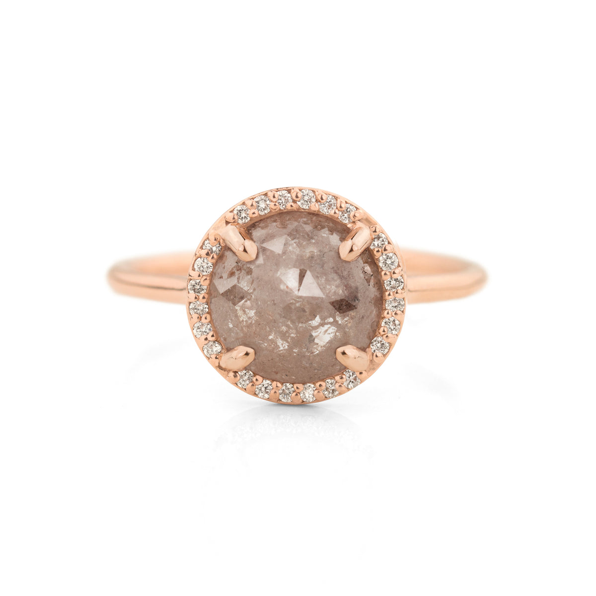 Blush Salt and Pepper Halo Ring