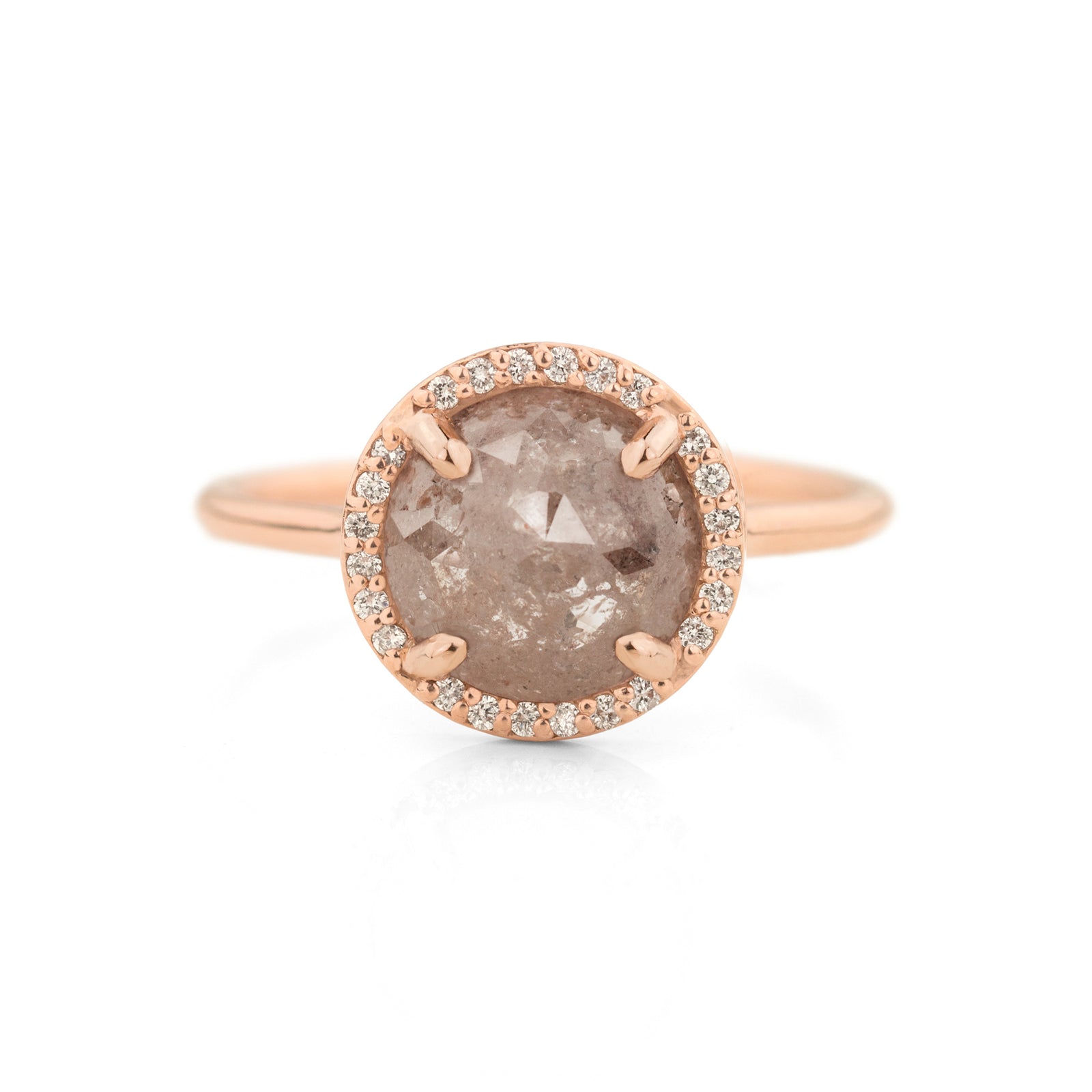 Blush Salt and Pepper Halo Ring