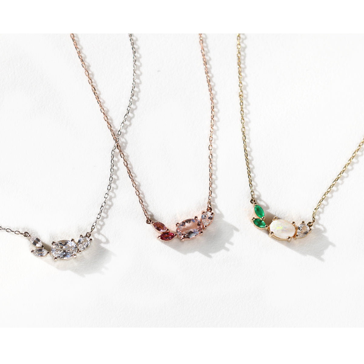 Morganite Cluster Necklace by Jamie Park Jewelry