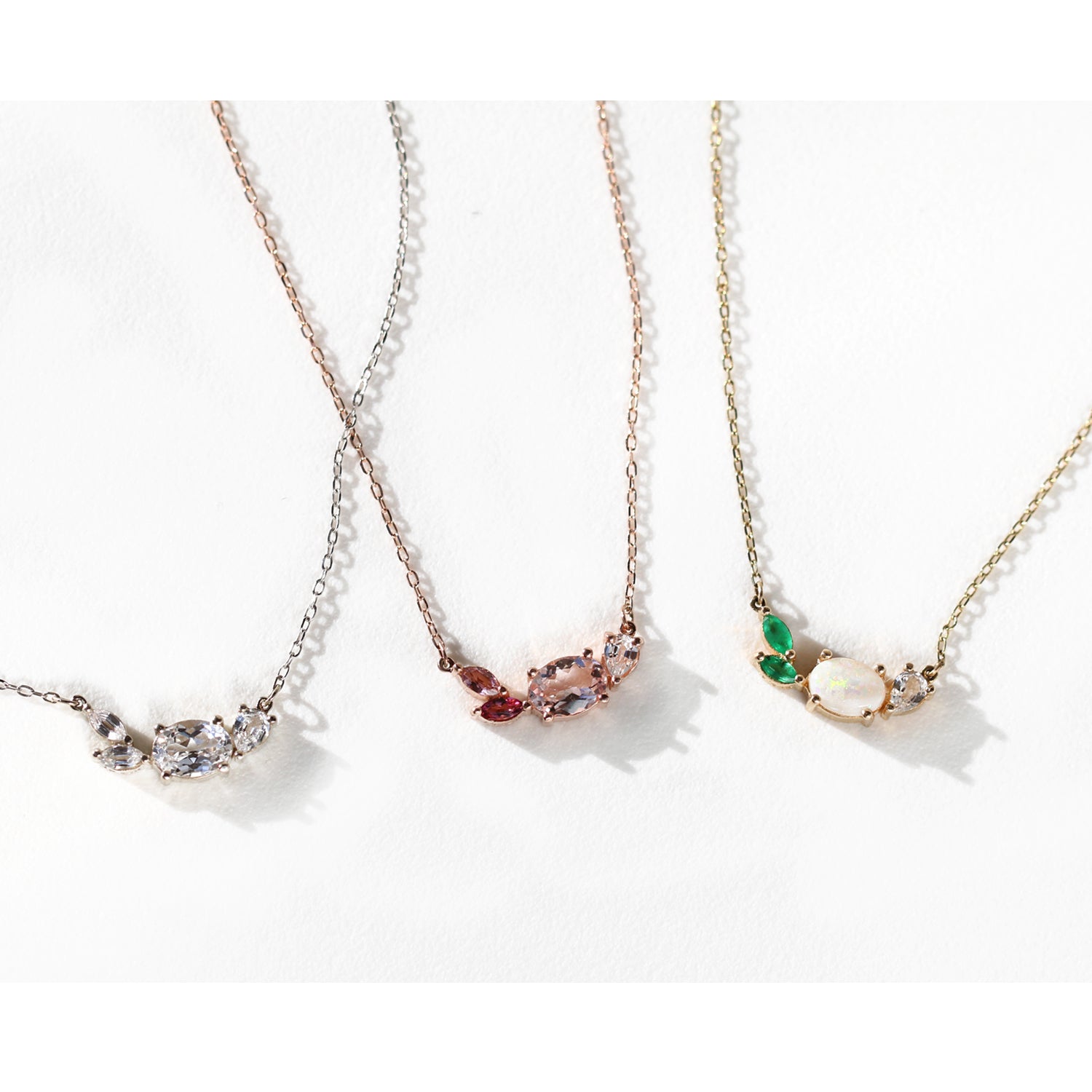 Morganite Cluster Necklace by Jamie Park Jewelry