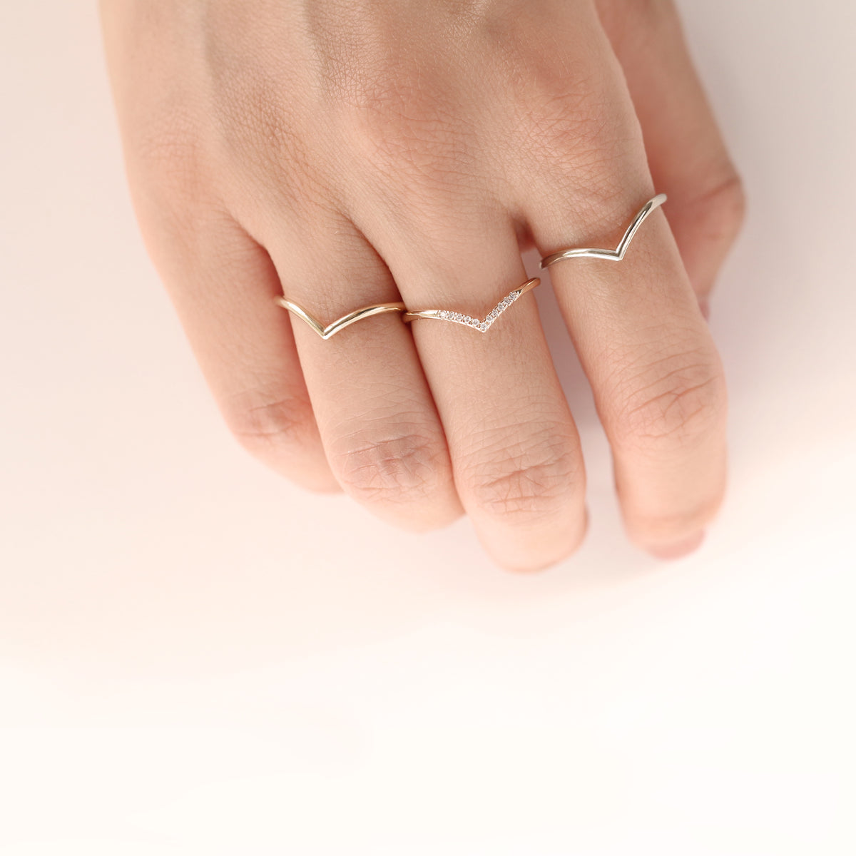 Diamond Chevron Ring