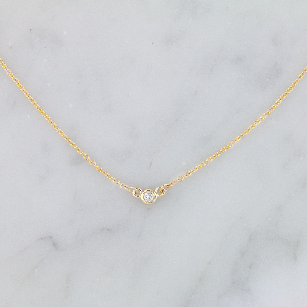 Diamond Solitaire Necklace by Jamie Park Jewelry. Made in USA