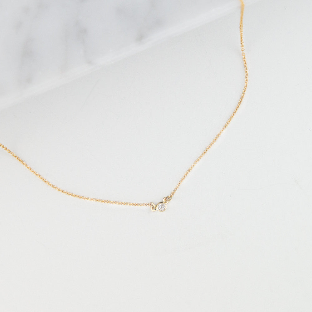 Solitaire Diamond Necklace by Jamie Park Jewelry.