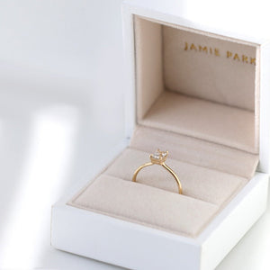 Emerald Cut White Sapphire Ring by Jamie Park Jewelry