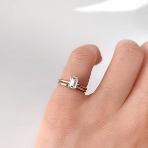 Emerald Cut White Sapphire Ring