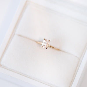 Emerald cut white sapphire ring  by Jamie Park Jewelry