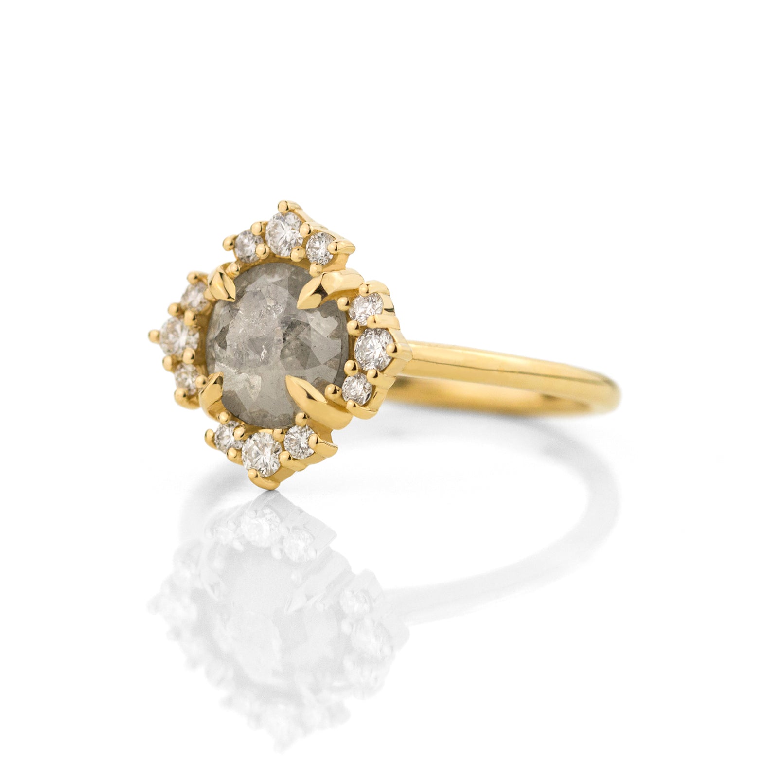 1.10 CT Four Leaf Halo Diamond Ring