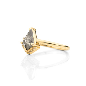 Half Halo Kite Cut Diamond Ring by Jamie Park Jewelry