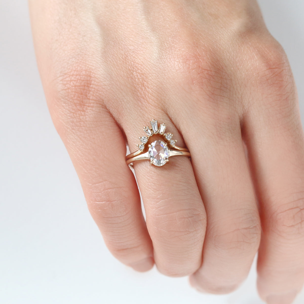 Jamie Park Jewelry | Haven Oval Rose Cut Moissanite Ring https://jamieparkjewelry.com/products/haven-moissanite-ring If you have had your heart set on a unique yet minimal design, the Haven Oval Rose Cut Moissanite Ring is the perfect choice. The larger facets create more dramatic brilliance, while the vintage-inspired rose cut adds a romantic and unique touch to this ring. The low-profile setting makes it ideal for everyday wea