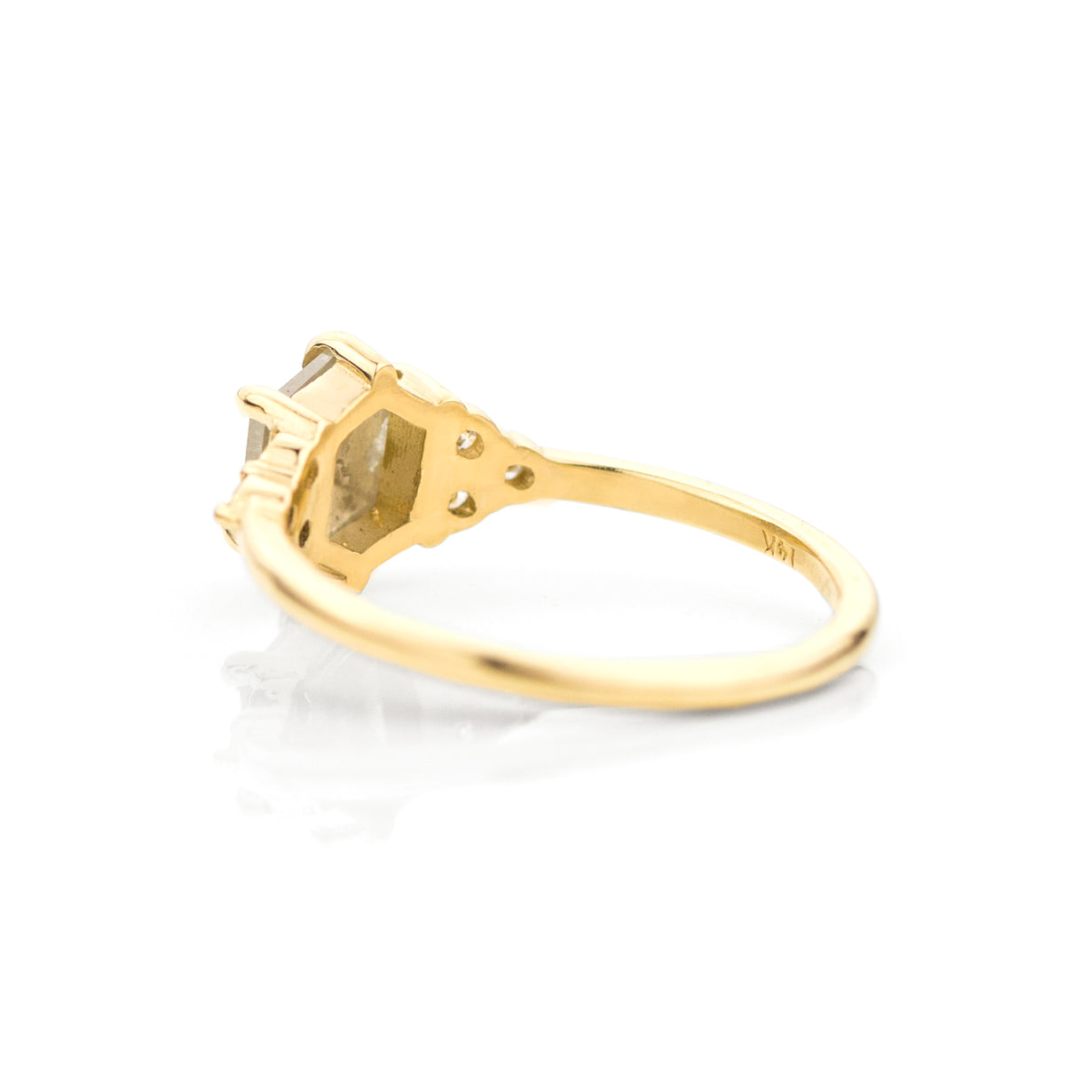 Sienna Hexagon Salt and Pepper Diamond Ring | Jamie Park Jewelry