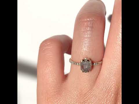 1 1/4 CT Hexagon Salt and Pepper Diamond Riley Ring