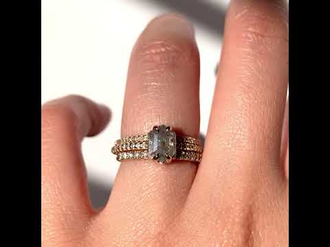 1 1/4 CT Hexagon Salt and Pepper Diamond Riley Ring