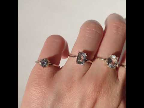 Luna Oval White Sapphire Ring