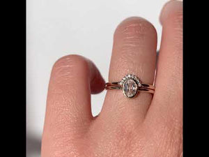 Oval Bezel White Sapphire Ring