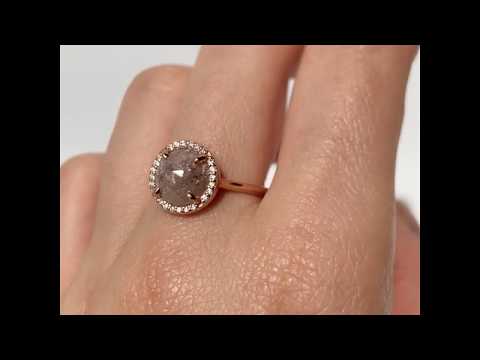 Blush Salt and Pepper Halo Ring