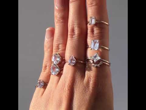 Pear Cut White Sapphire Ring