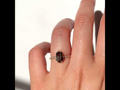 Jamie Park Jewelry -Tapered Hexagon Salt and Pepper Diamond Riley Ring