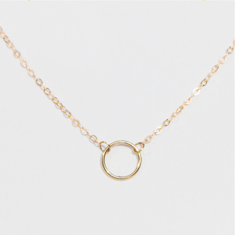 14K circle necklace, Karma necklace by Jamie Park Jewelry Handmade USA