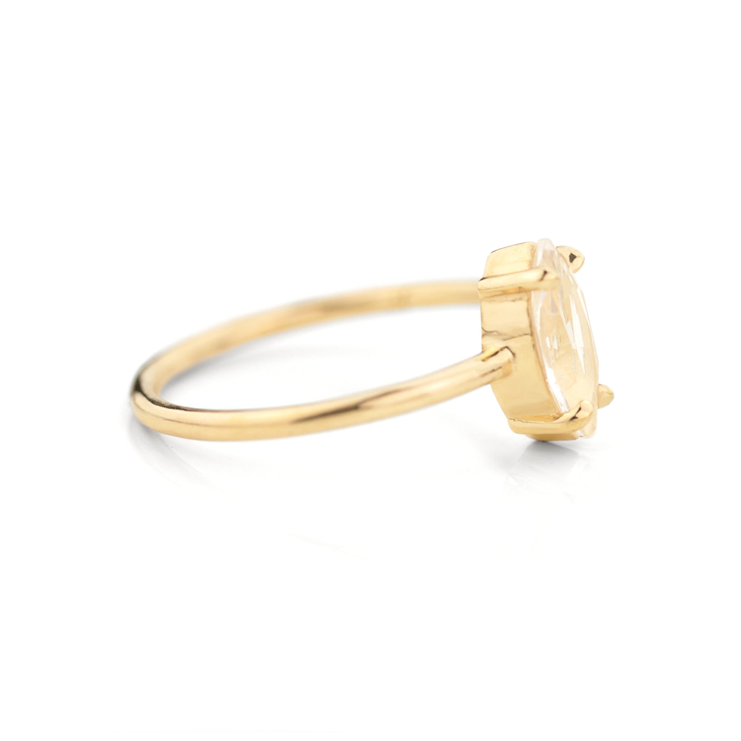 Marquise White Sapphire Ring by Jamie Park Jewelry